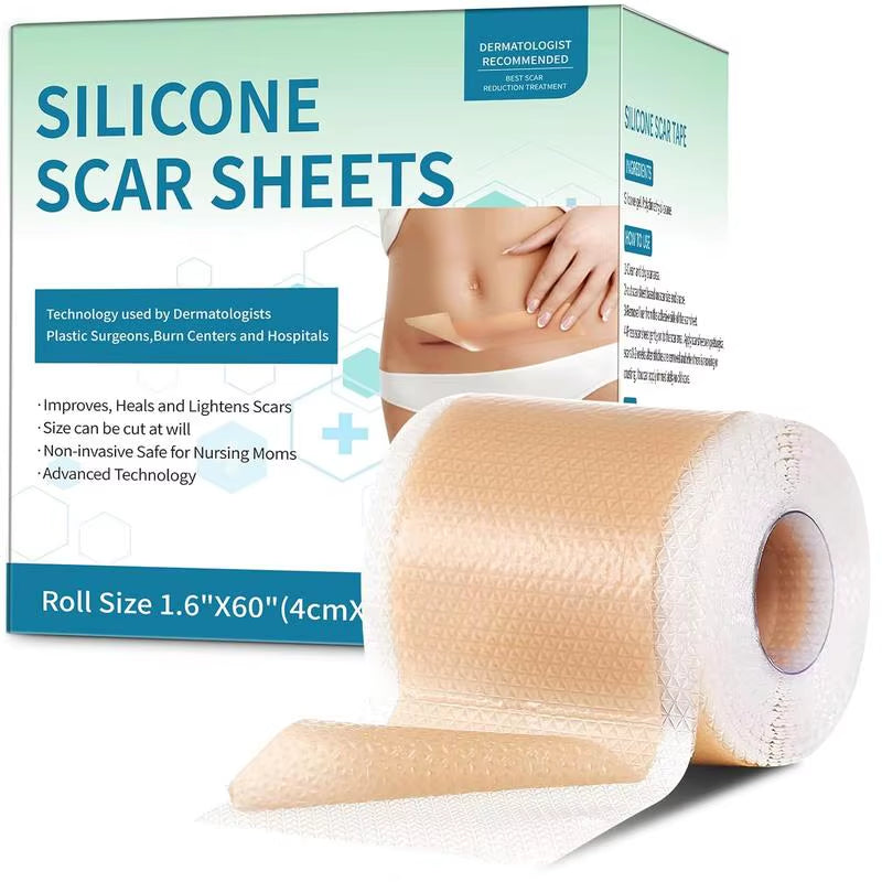 Professional Silicone Scar Sheets Scars Removal Treatment Reusable Silicone Scar Tape Strips Type for Keloid C-Section Surgery