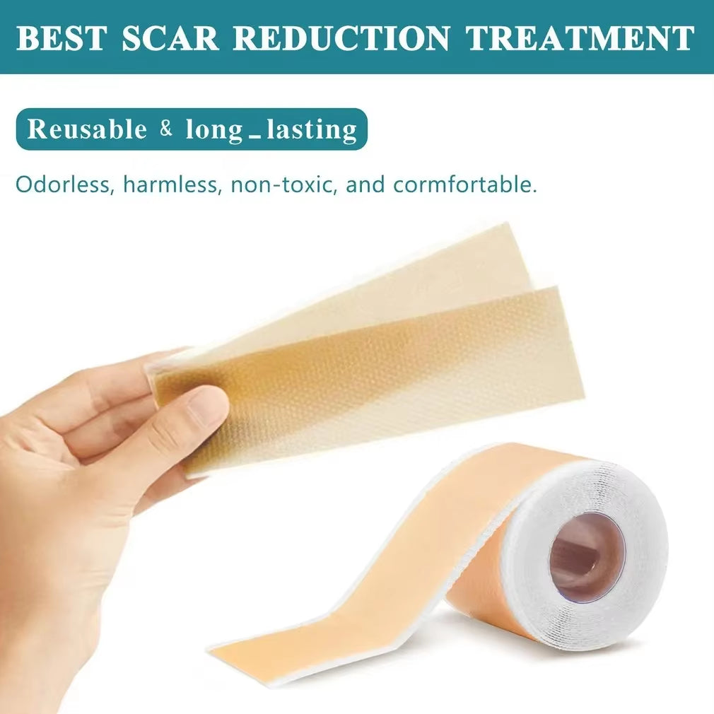 Professional Silicone Scar Sheets Scars Removal Treatment Reusable Silicone Scar Tape Strips Type for Keloid C-Section Surgery