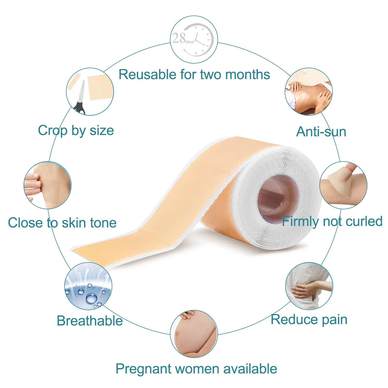 Professional Silicone Scar Sheets Scars Removal Treatment Reusable Silicone Scar Tape Strips Type for Keloid C-Section Surgery